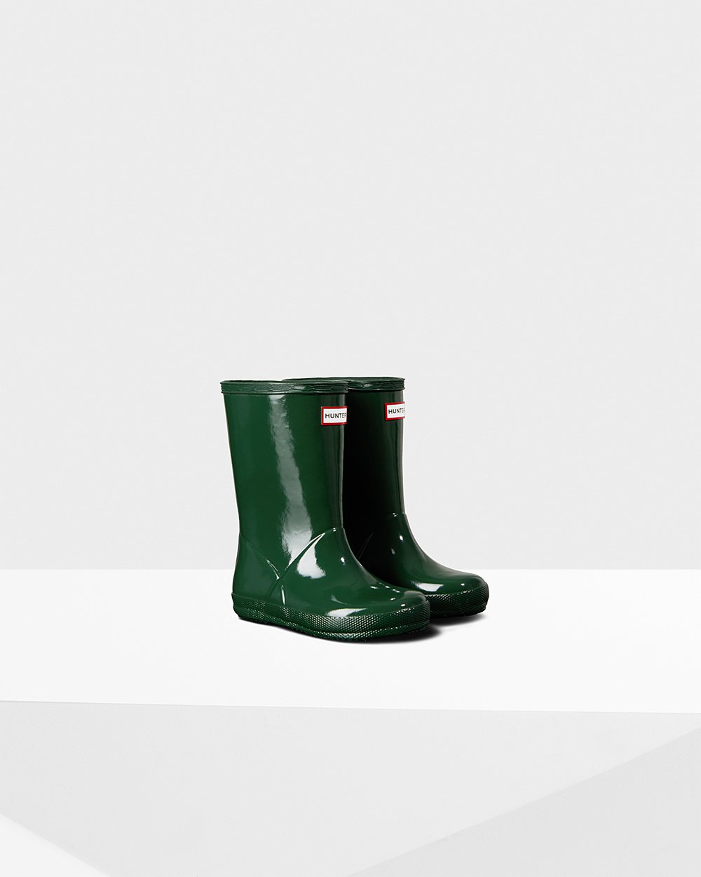 Kids Hunter Original First Classic Gloss | Rain Boots Green | NZ-82540-LCIE